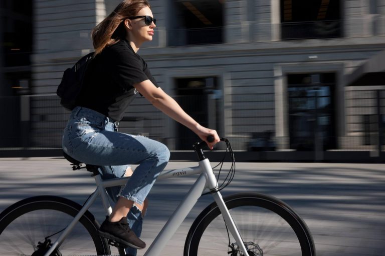 woman riding an electric bike